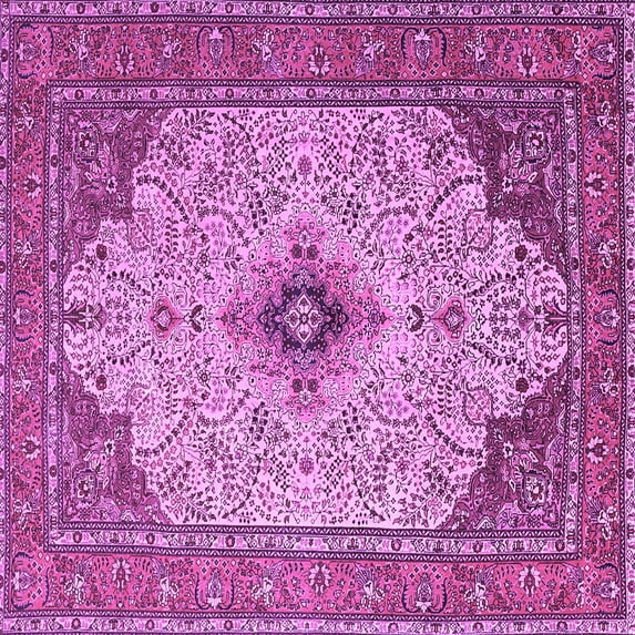 Ahgly Company Indoor Square Persian Purple Traditional Area Rugs, 5' Square