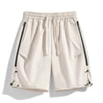 thumbnail image 4 of Men's Casual Shorts Solid Color Drawstring Casual Loose Fit Outdoor Work Elastic Waist Hiking Work Shorts With Pockets, 4 of 4