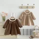 thumbnail image 2 of Vestido coreano de primavera para niñas de 0 a 4 años, vestido elegante de princesa con solapa y cuello de encaje para niños, ropa de exterior bordada con flores para niñas, 2 of 6