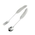 thumbnail image 1 of Bewildely Sporks de titanio para la próxima aventura, duraderos y elegantes, con borde de horquilla de Metal, 2 pack/lote Mostrada Plata, 1 of 6
