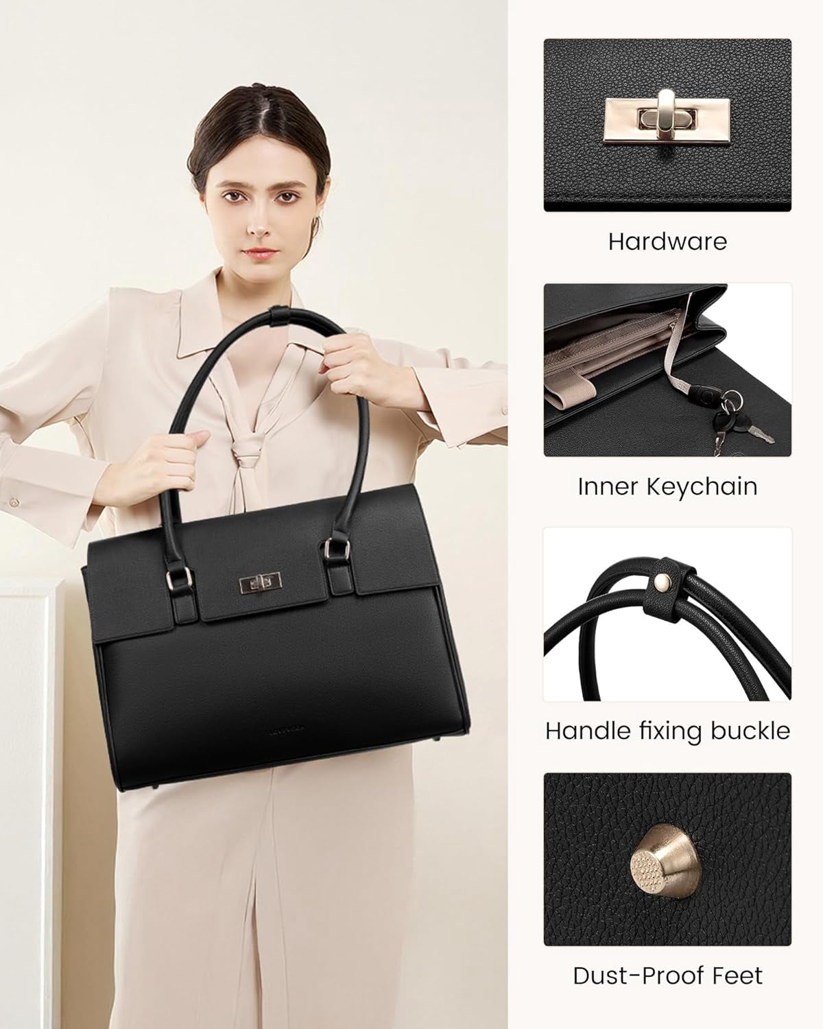 LOVEVOOK Laptop Bag for Women Work Tote 15.6 Inch Briefcase Messenger Bag Waterproof for Business Office Dating