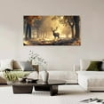 thumbnail image 6 of HFDF Large Deer Wall Art Foggy Forest Pictures Wall Decor Elk Rustic Landscape Canvas Painting Home Modern Artwork Decorations for Office Bedroom Bathroom Living Room 10x8inch Framed, 6 of 7