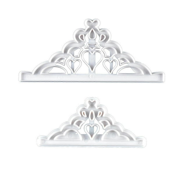 2 Pcs Princess Crown Cookie Cutters Cake Decorating Mold for Birthday Party Dinner