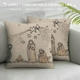 thumbnail image 3 of GOSMITH  Birth of Jesus Line Art Christmas Pillow Covers , Nativity Decor, Minimalist Christmas Decor, Vintage Christmas Pillow Covers, Christmas Decorations for Home, 3 of 5