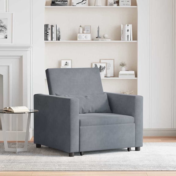 vidaXL Single Sofa Bed Dark gray 90 x 165 x 87 cm Velvet