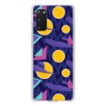 thumbnail image 1 of DistinctInk Clear Shockproof Hybrid Case for Galaxy S20 / S20 5G (6.2" Screen) - TPU Bumper, Acrylic Back, Tempered Glass Screen Protector - Pink Purple Yellow 90s Pattern - Relive the 90's, 1 of 2