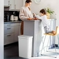 thumbnail image 5 of 13.2 Gallon White Plastic Sensor Trash Can Durable Dent-Proof 50 L Rectangular Slim Bin, 5 of 7