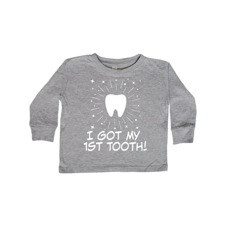 

Inktastic I Got My First Tooth Announcement Gift Toddler Boy or Toddler Girl Long Sleeve T-Shirt