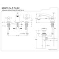 thumbnail image 4 of Kingston Brass Victorian Two Handle 8" to 16" Widespread Lavatory Faucet with Retail Pop-up, 4 of 4