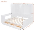 thumbnail image 2 of Harper & Bright Designs Full Daybed with Cabinet Storage & Bookcase, Wooden Daybed with 3 Drawers, All-in-One Storage Cabinet and Shelf, White, 2 of 18