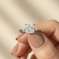 thumbnail image 3 of Jewelerix Princess Cut Diamond Engagement Ring in Vermeil 14K Yellow Gold with Side Stone Accents, Classic Solitaire Style Wedding Ring for Her, 3 of 5