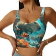 thumbnail image 2 of Lsque Underwater Swimming Guinea Pig Printed Women'S Sports Bra, Compression, Moisture Wicking, High-Impact Sports Bra For Women,Supportive sports bra-XX-Large, 2 of 9
