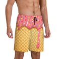 thumbnail image 2 of Gaeub Pink Ice Cream Print Men's Pajama Shorts,Sleep Shorts for Men,Pajama Bottom Pants,Men Pjs Bottoms pants with Pockets-3X-Large, 2 of 6