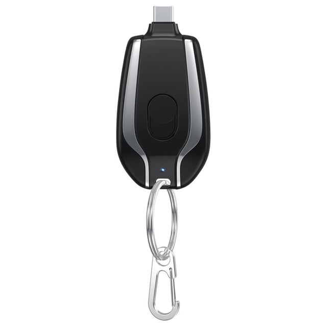 Llavero 5V 1500mah Power Bank Wireless Mini Cargador portátil (Tipo-C) Negro Hugtrwg Para estrenar