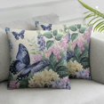 thumbnail image 3 of BANET Spring Floral Leaf Watercolor Pillow Covers  Purple Pink Flowers Eucalyptus Leaves Decorative Pillow Cases Sage Green Plant Cushion Covers Farmhouse Home Decor For Couch Outdoor Set of 2 24x24in, 3 of 7