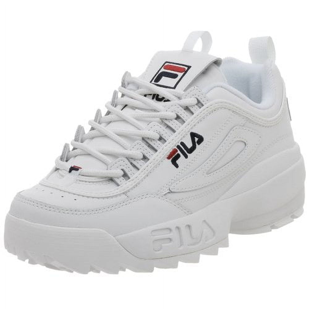 Fila Men's Disruptor II Sneaker, White/Peact/Red, Faux Leather