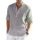 thumbnail image 4 of Men's Long Sleeved Linen Shirt, Cotton And Linen Casual Shirt, S-5xl Top, 4 of 4