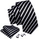thumbnail image 2 of Set de corbatas Barry.Wang con rayas negras, 8,5 x 150 cm, seda, 2 of 8