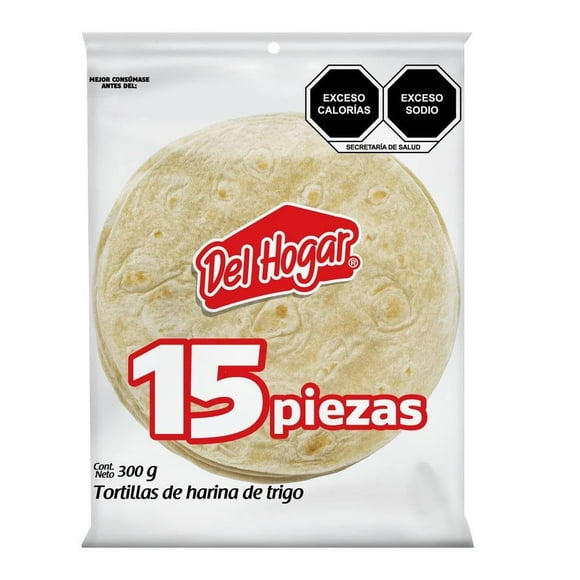 Tortillas Del Hogar de harina de trigo 15 pz 300 g