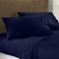 thumbnail image 2 of RV Cotton Sheets, 4 PC RV Camper/Bunk/Truck Sleeper Cot Sheets, 12 To 14 Inch Deep Pocket, Fully Elasticized & 100% Egyptian Cotton Sheets - Navy Blue Stripe, RV Short King, 400 Thread Count.., 2 of 6