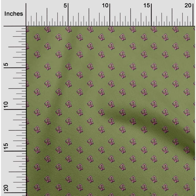 oneOone Coton Bio Voile Feuilles & Imprimé Floral BTY 42 Pouces de Large