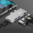 thumbnail image 2 of Estación de acoplamiento USB jinwen 6 en 1 con LAN 2 puertos USB 3.1 lector de tarjetas plata, 2 of 7