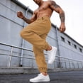 thumbnail image 6 of Dresfit Linen Pants for Men Elastic Waist Drawsring Sweatpants Baggy Big and Tall Yoga Joggers Lightweight Cuffed Straight Leg Beach Jogger Pants with Pockets M, 6 of 6
