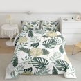 thumbnail image 2 of Manfei Teens Tropical Tree Leaves Bedding Comforter Set 2pcs,Green White Twin Comforter Sets Microfiber,Botanical Plants Breathable Bedding Set,Lightweight Room Decor,Reversible, 2 of 8