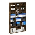 thumbnail image 4 of Furinno JAYA 24-Shelf Multimedia Media Storage Tower Rack with Adjustable Shelves, Amber Pine, 4 of 6
