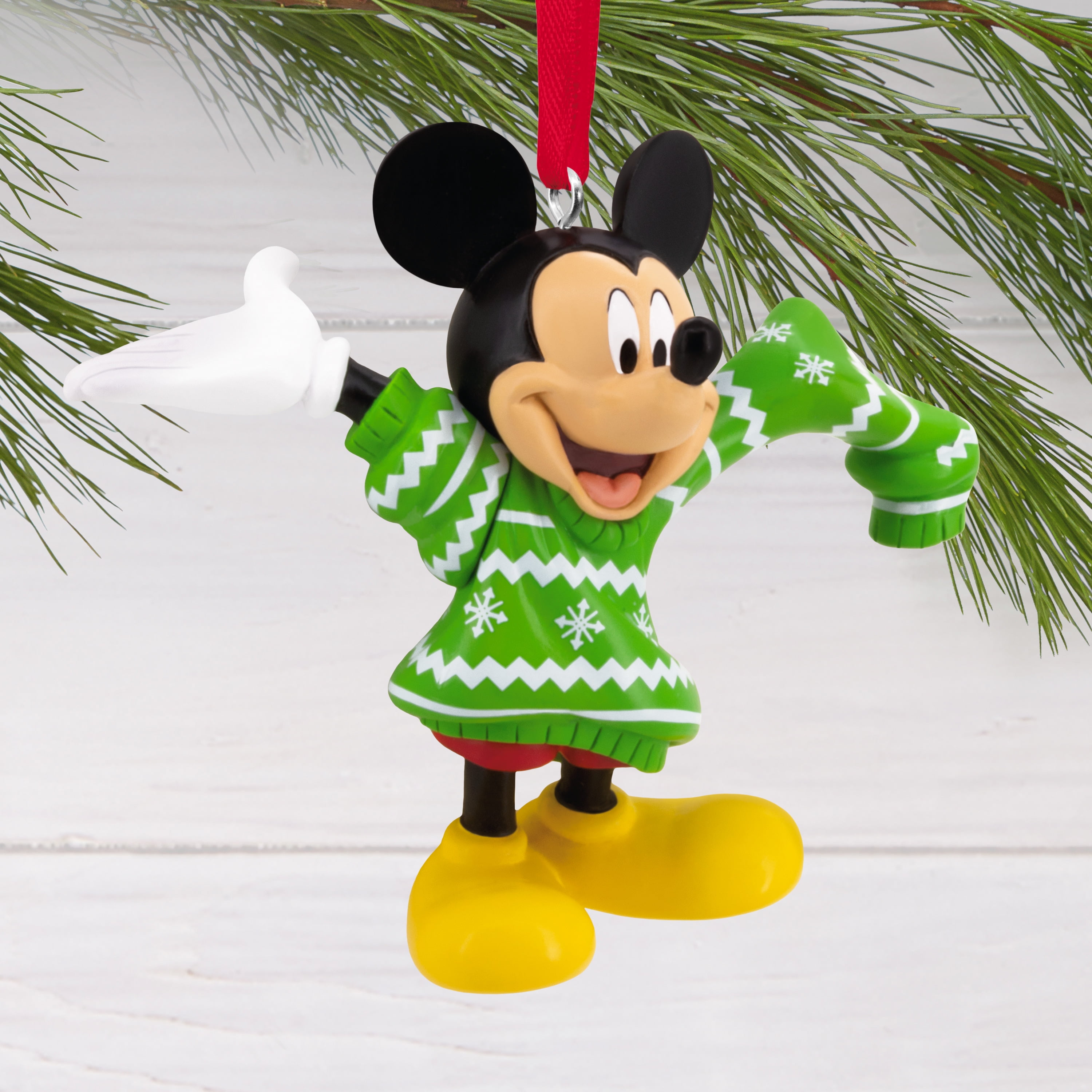 Hallmark Disney Mickey Mouse in Christmas Sweater Christmas Tree Ornament, Gifts for Disney Fans