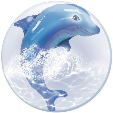 Jumping Dolphin Double Bubble Balloon 24"