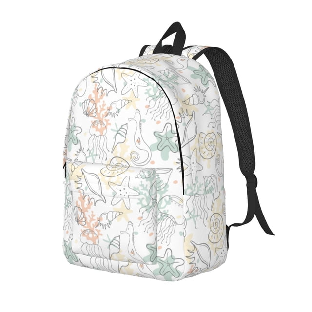 Balery Sea Animals Mochila Clásica Impresa Básica para Viaje, Mochila Escolar Resistente al Agua, Mochila de Lona con Correas Ajustables-Medium