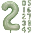 thumbnail image 1 of Yanonmyfd Globo número 1, globos de número grande de 40 pulgadas, decoración de fiesta de primer cumpleaños, color verde salvia,Globo número 2, 1 of 16