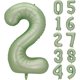 thumbnail image 1 of Yanonmyfd Globo número 1, globos de número grande de 40 pulgadas, decoración de fiesta de primer cumpleaños, color verde salvia,Globo número 2, 1 of 16