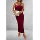 thumbnail image 4 of Vestido PRETTYGARDEN Strapless Ajustado Maxi Rojo Vino XL, 4 of 7