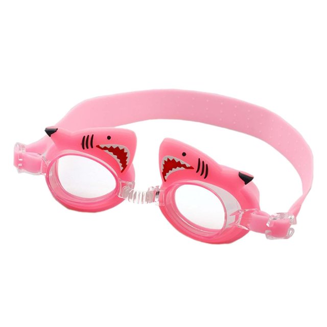 Gafas de natación para niñas, gafas de piscina con dibujos de tiburón, a prueba de fugas, banda ajustable, gafas de playa de verano, gafas de natación