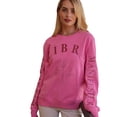 thumbnail image 3 of Libra Women’s 100% Premium Cotton Pink Crewneck Pullover Sweatshirt - Size M - Miracles Manifester, 3 of 4