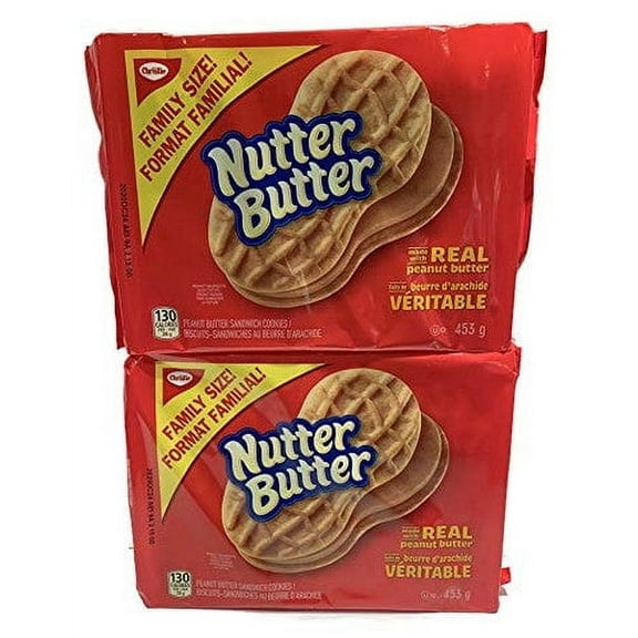 Nutter Butter Sandwich Cookies, Two Family Size, 453g/16 oz., Packages, {Imported from Canada}