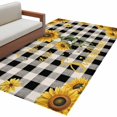 thumbnail image 2 of 3'x5' Area Rugs, Sunflower Checked Indoor Outdoor Area Rug for Living Room Bedroom, Vintage Garden Floral Bees Farmhouse Washable Bathroom Rugs Kitchen Floor Carpet Mats Home Decor Aesthetic, 2 of 8
