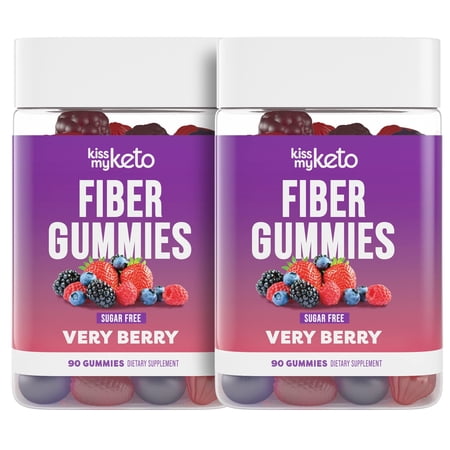 Kiss My Keto Fiber Gummies for Adults Sugar Free – Delicious Berry Flavored Fiber Supplement Gummies for Digestive Health – Prebiotic Fiber Gummies, Gummy Fiber for Adults – 180 Count (2 Pack)…