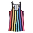 thumbnail image 3 of YONGHS Men Striped Wrestling Singlet Bodysuit Weight Lifting Stretchy Workout Sportwear Jumpsuit Rainbow S, 3 of 7