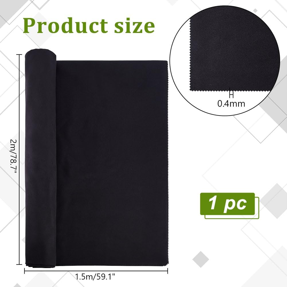 SUNNYCLUE 1.5x2m/ 6.6x4.8 ft Anti Tarnish Silver Cloth Black Anti Tarnish Cloth Luxury Silver Polishing Cloth Jewelry Cleaning Cloth Polishing Cloth for Silverware Flatware Storage