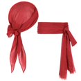thumbnail image 1 of Halloween costume party cosplay Caribbean female male pirate adult Jack Captain triangular headscarf belt, 1 of 4