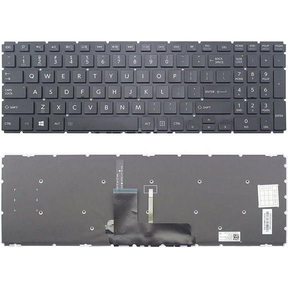New US Layout Laptop Backlit Keyboard (Without Frame) Replacement for Toshiba Satellite Fusion L55W-C5236 L55W-C5150 L55W-C5152 L55W-C5153 L55W-C5201 L55W-C5202S L55W-C5220 L55W-C5236X L55W-C5252