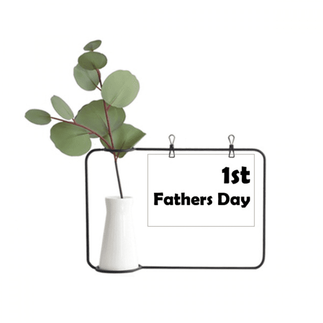 1st Father鈥檚 Day Festival Quote Metal Picture Frame Cerac Vase Decor