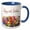 Blue/White, variant on 3drose, Colorful Calla Lily Happy 90th Birthday, 11oz Two-tone Blue Mug