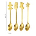thumbnail image 4 of Cuchara de Papá Noel de acero inoxidable de 4 piezas, adornos navideños, vajilla, decoraciones navideñas para el hogar, adornos de navidad 2022, navidad decoraciones para el hogar, decoracion navideñ, 4 of 4