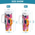 thumbnail image 6 of Yayeee 40oz Double-Wall Insulated Stainless Steel Tumbler with Handle Bottle, Art Geometric, 6 of 8