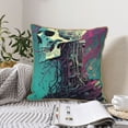 thumbnail image 4 of KLL Cartoon Art Skull Decorative Throw Pillow Covers Velvet Soft for Couch Sofa Bedroom Living Room Outdoor (No pillow core)- 20"x20", 4 of 5