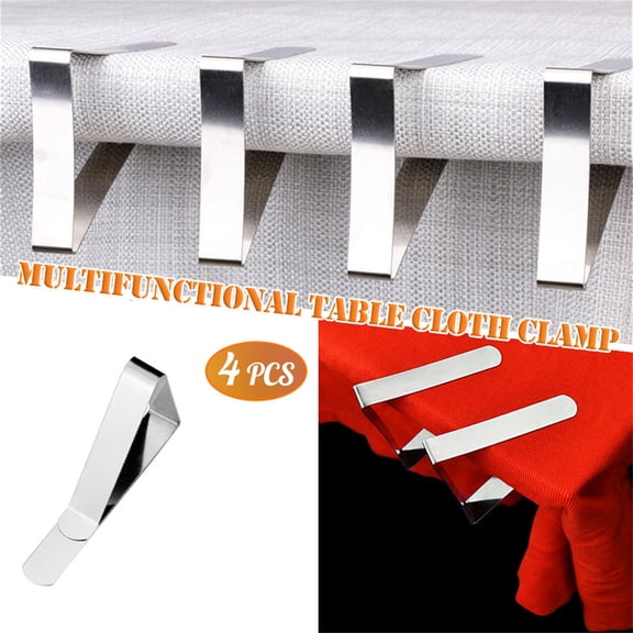Stainless Steel Tablecloth Clips 12 Pack Triangular Windproof Table Cloth Clamps for Outdoor Picnic Dining Buffets Wedding Parties and Home Kitchen Patio Table Use